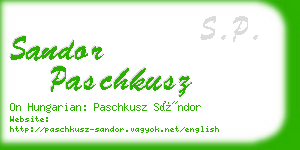 sandor paschkusz business card